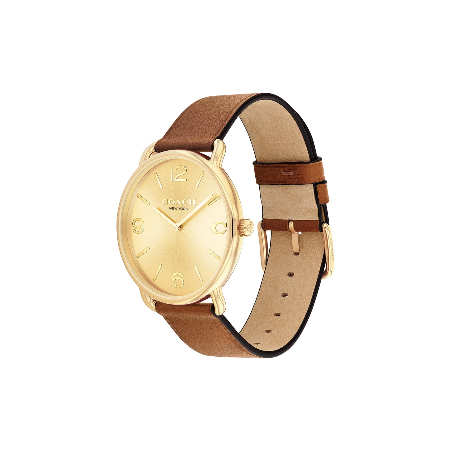 Coach 14602646 Men's Calfskin Leather Strap Watch