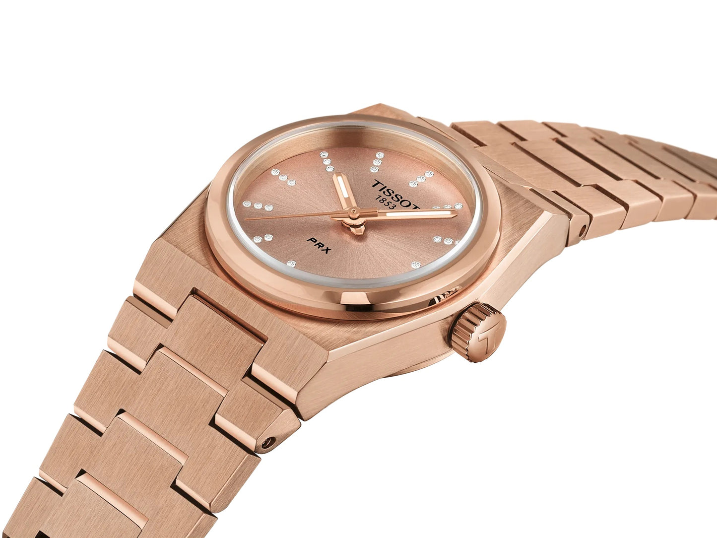 Tissot PRX 25mm Diamonds Rose Gold Dial Ladies Watch T137.010.33.506.00