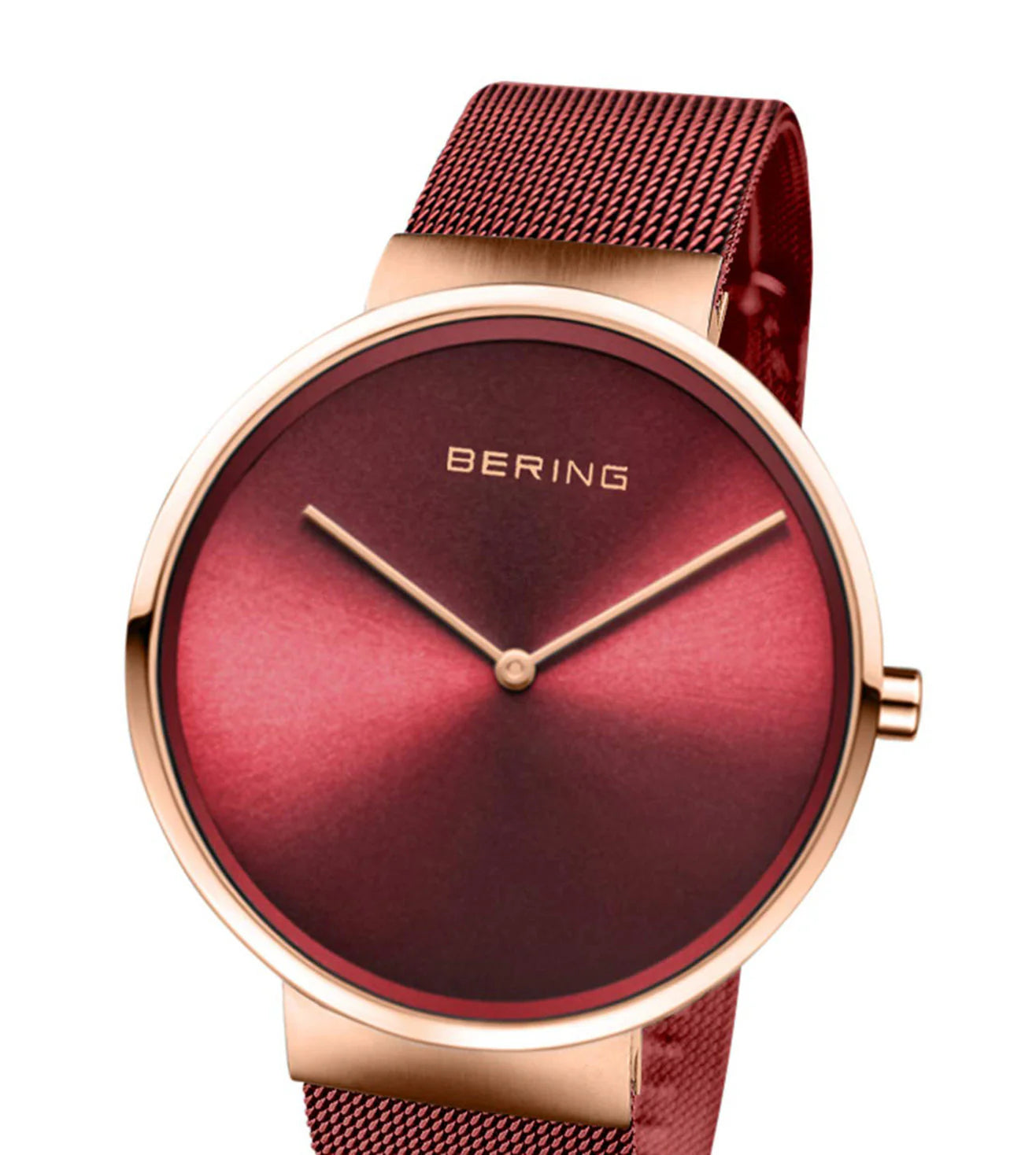 Bering 14539-363 Women's Red Steel Mesh Watch