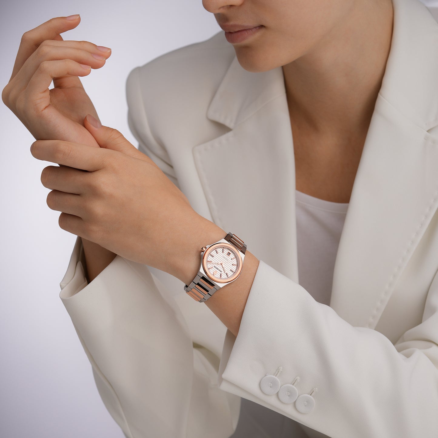 Sandoz Chanet Two-tone Rose Gold Steel Quartz Women's Watch SZWLH0000834