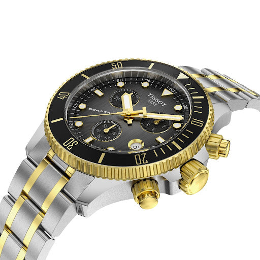 Tissot Seastar Chronograph 1000 in two-tone gold
