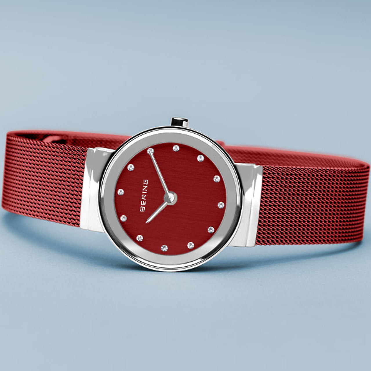 Bering 10126-303 Women's Red Steel Mesh Watch (Outlet)