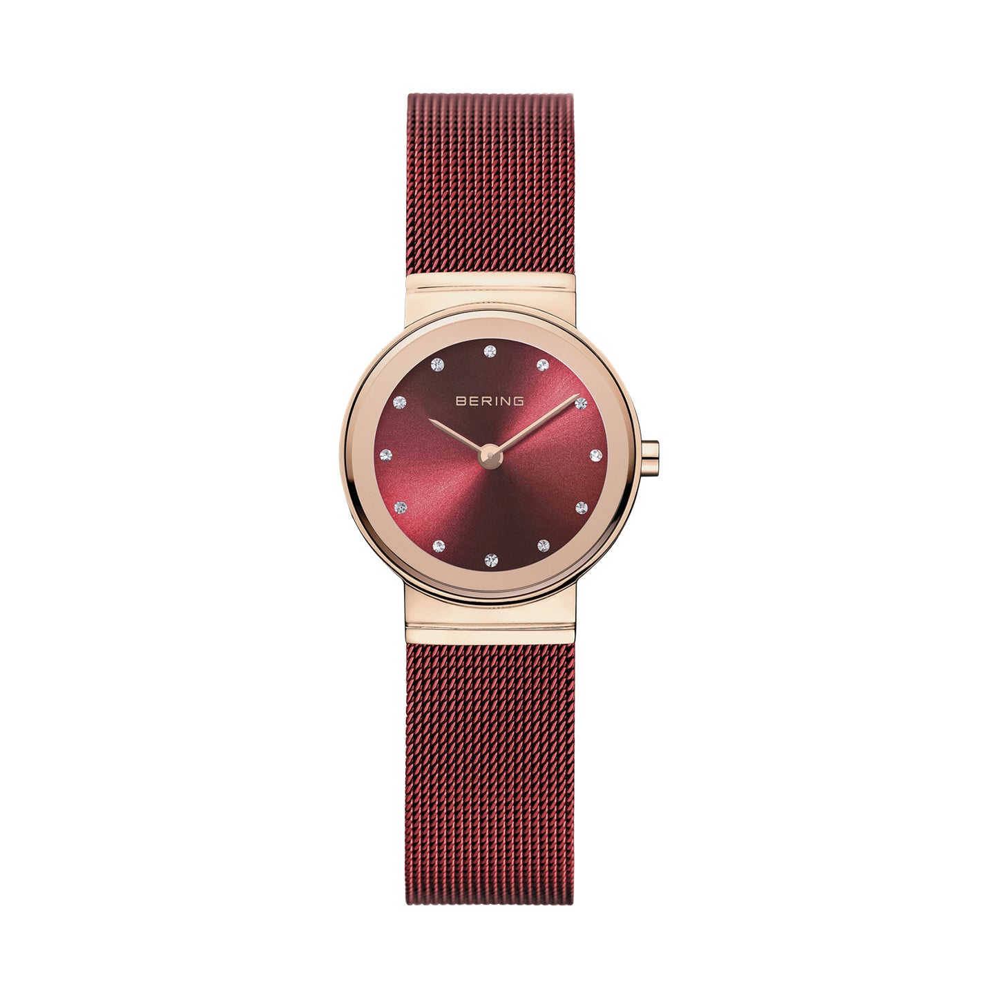 Bering 10126-363 Women's Red Steel Mesh Watch