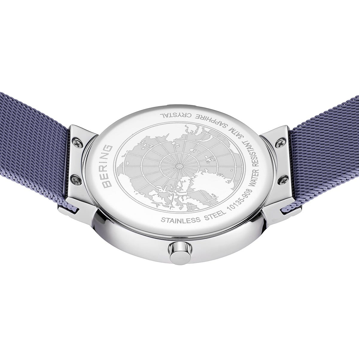 Bering 10135-908 Women's Stainless Steel Mesh Lavender Dial Watch