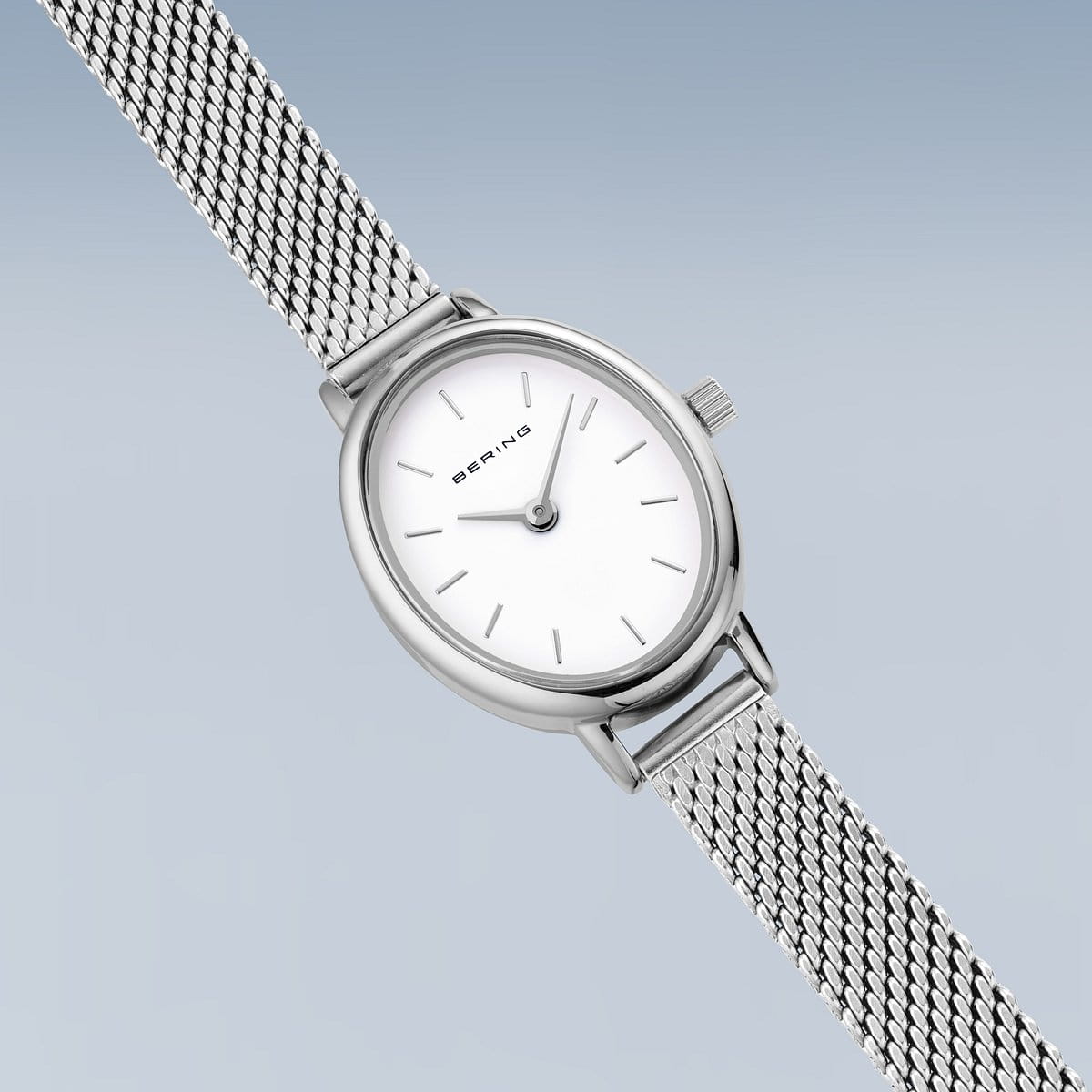 Bering 11020-004 Women's Stainless Steel Mesh White Dial Watch