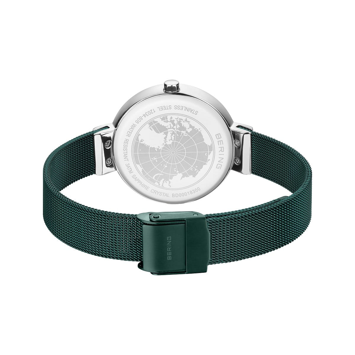 Bering 12034-808 Women's Green Steel Mesh Watch
