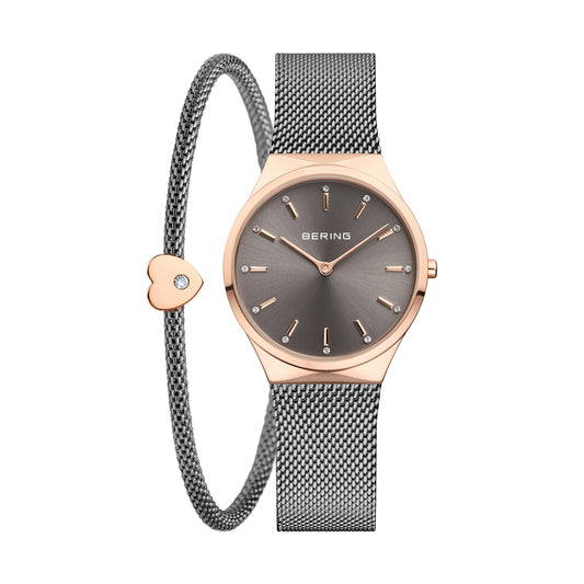 Bering 12131-369-GWP Women's Grey Steel Mesh Watch