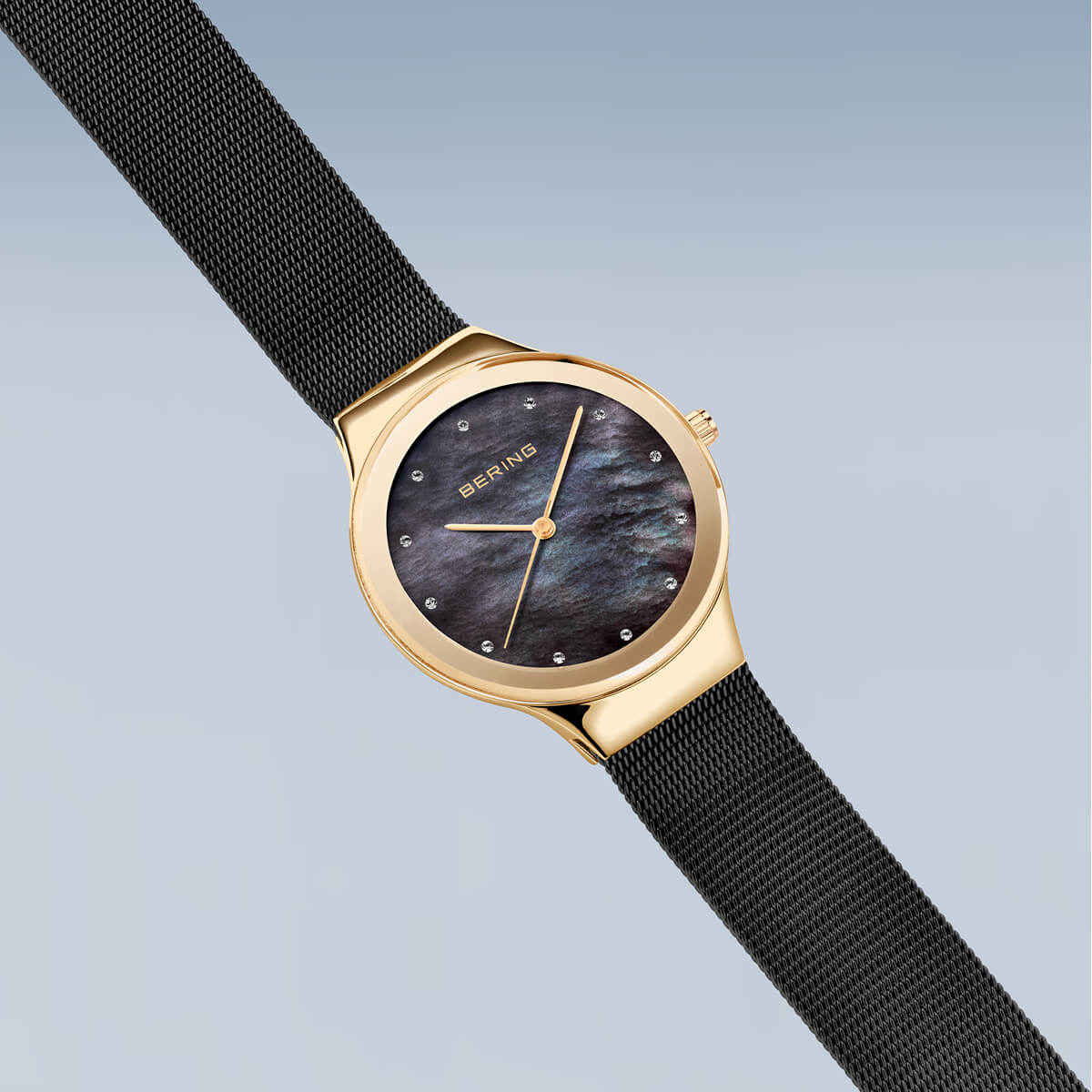 Bering 12934-132 Women's Black Steel Mesh Watch