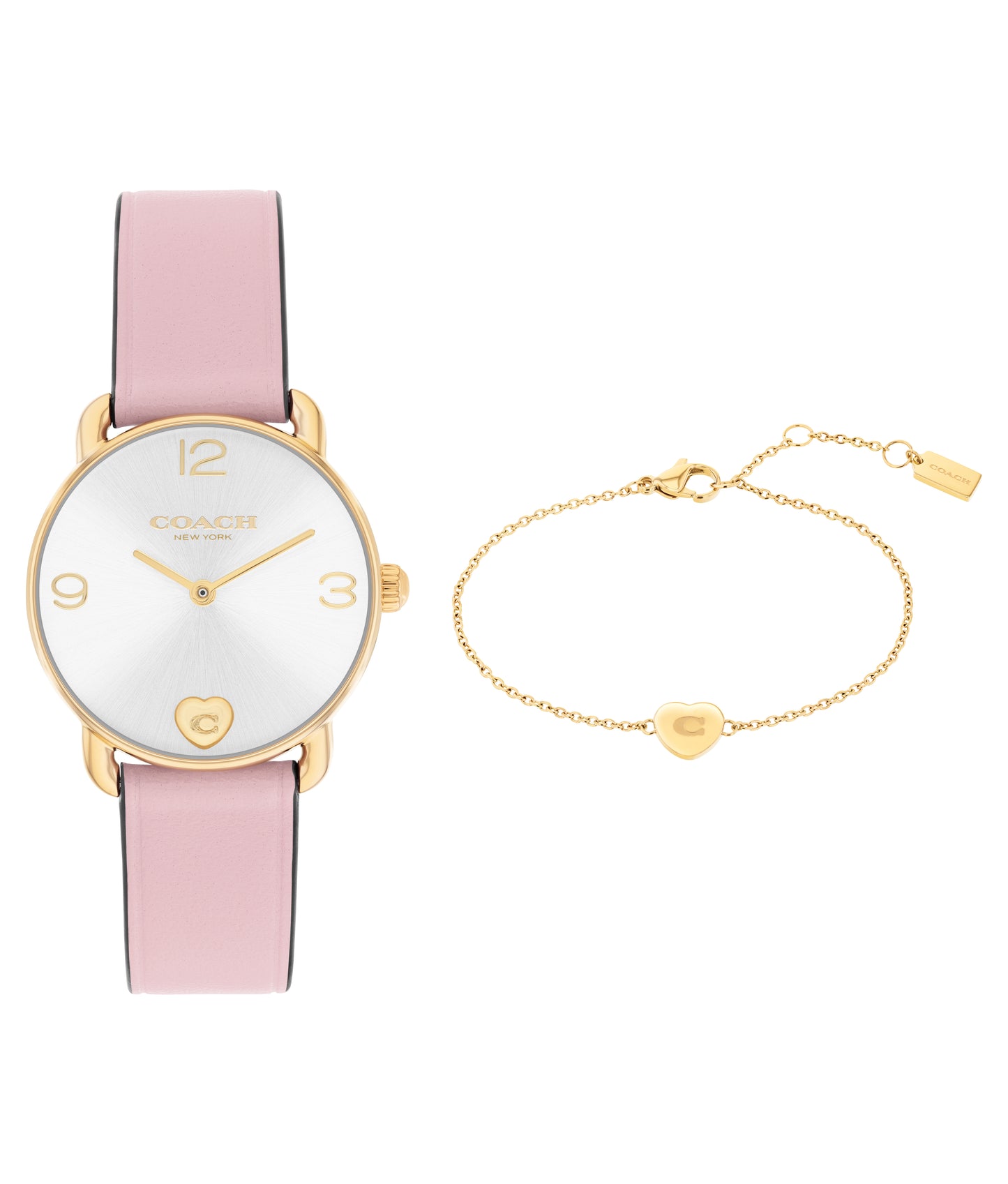 Coach 14000137 Women's Leather & Heart Bracelet Gift Set Watch