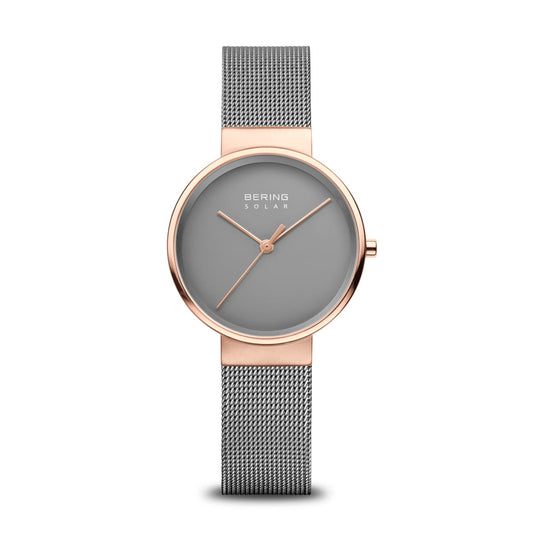 Bering 14331-369 Women's Grey Steel Mesh Solar Watch (Outlet)