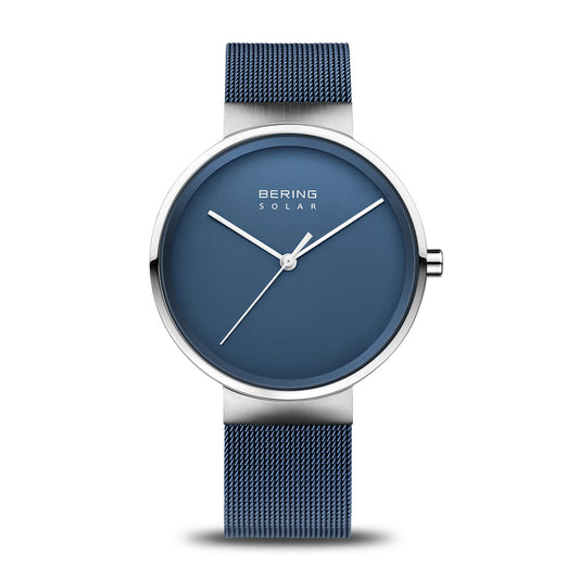 Bering 14339-307 Unisex Blue Steel Mesh Solar Watch (Outlet)