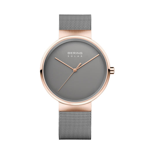 Bering 14339-369 Unisex Grey Steel Mesh Solar Watch