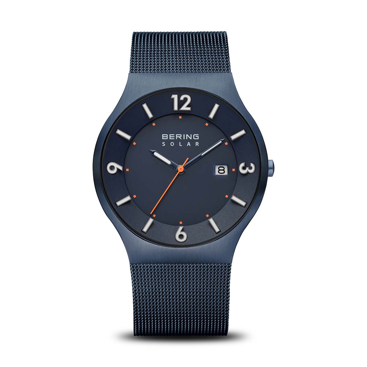 Bering 14440-393 Men's Blue Steel Mesh Solar Watch (Outlet)