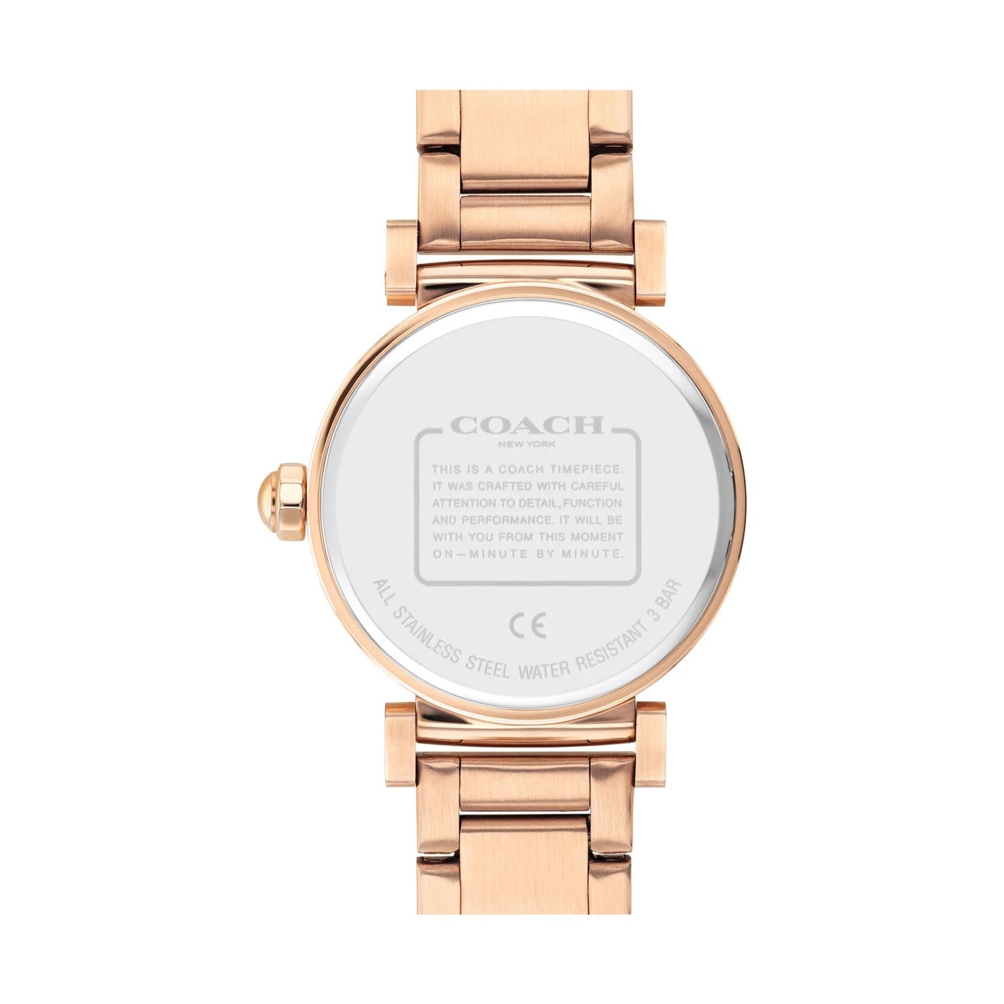Coach 14503580 Women's Rose Gold Ionic Plated Steel Bracelet and Silver Dial Quartz Watch