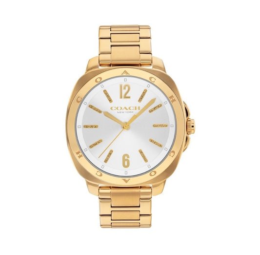 Coach 14504478 Gold Steel Silver White Dial Women's Watch