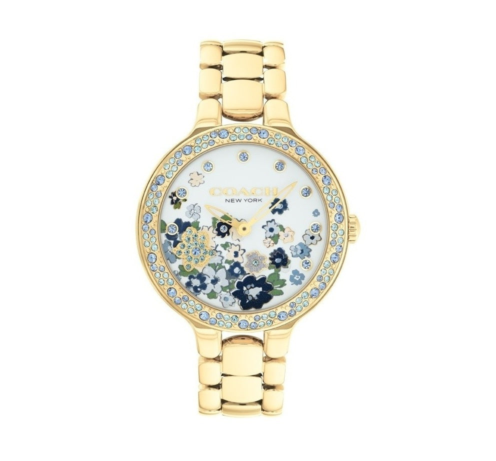 Coach 14504500 Women's Ionic Plated Thin Gold Steel & Crystals Watch