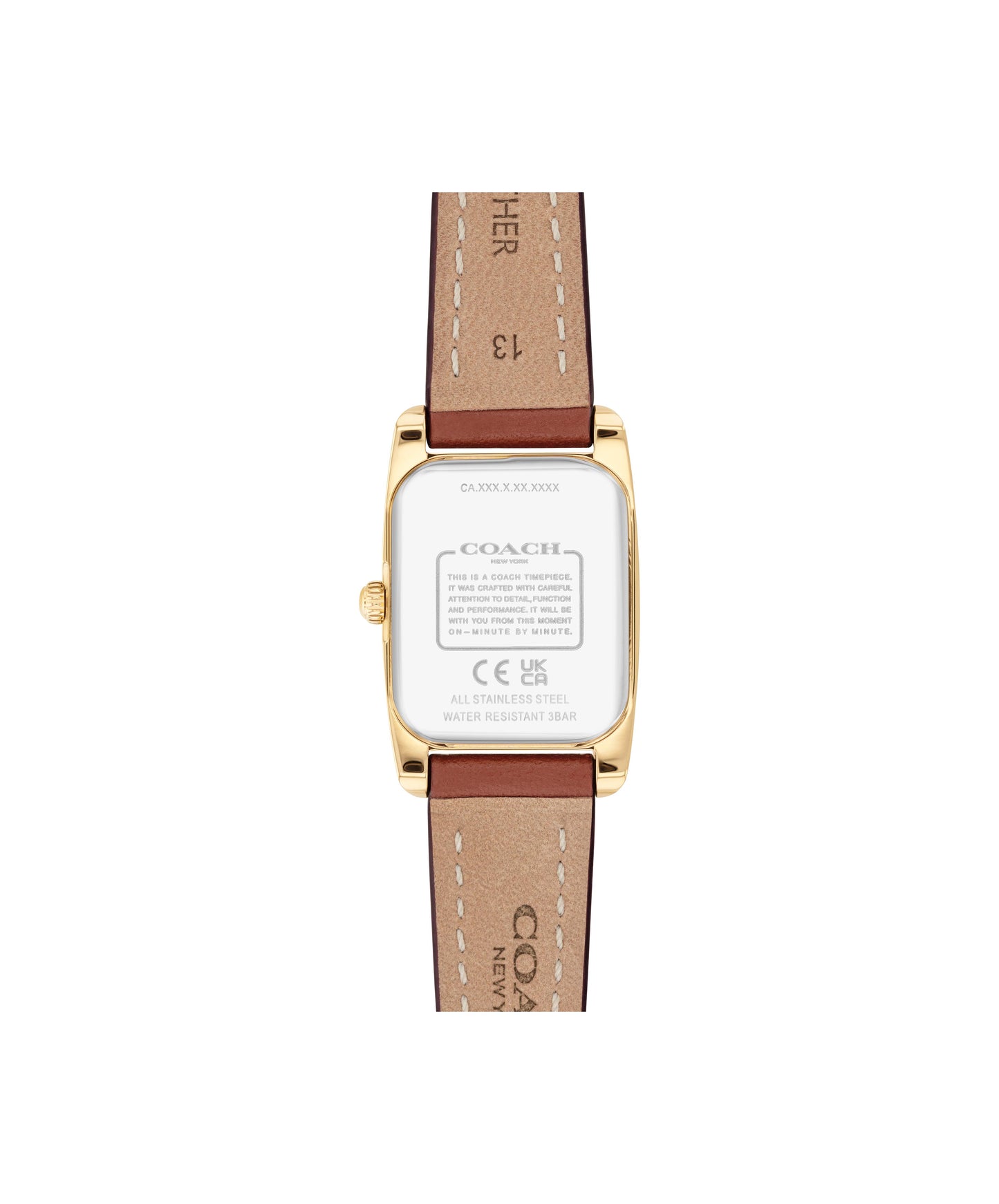 Coach 14504643 Women's Leather Strap & Ionic Plated Gold Steel Watch