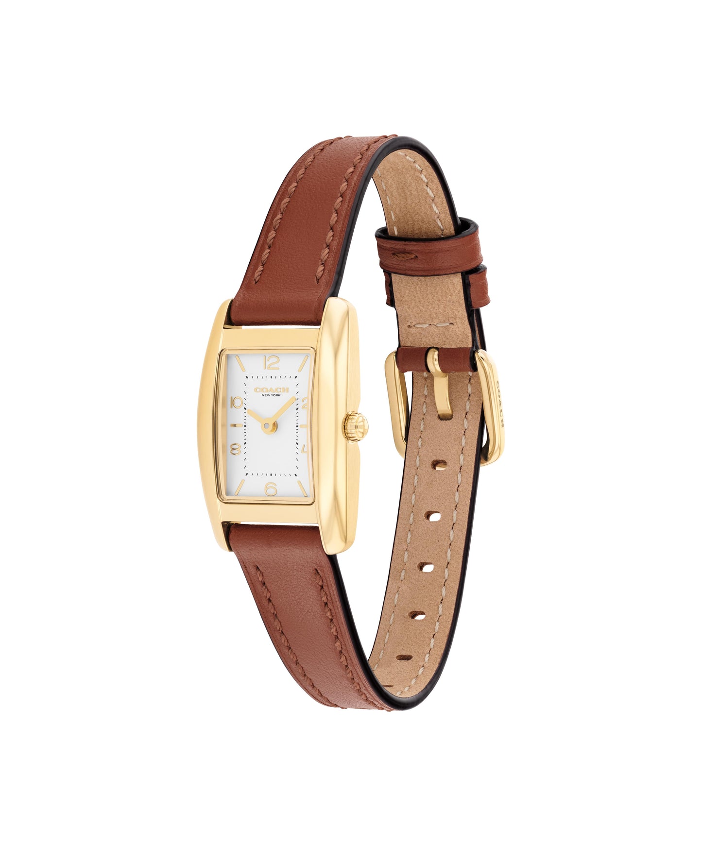 Coach 14504643 Women's Leather Strap & Ionic Plated Gold Steel Watch