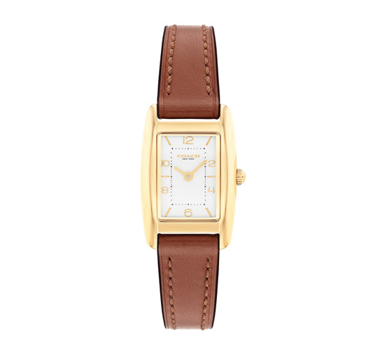 Coach 14504643 Women's Leather Strap & Ionic Plated Gold Steel Watch