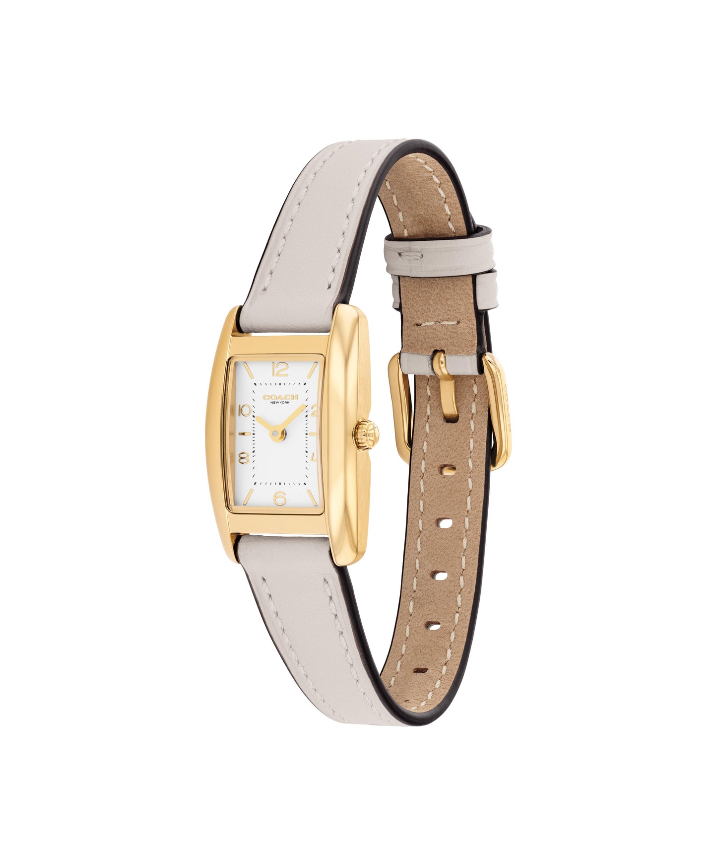 Coach 14504645 Women's Leather & Ionic Plated Thin Gold Steel Watch