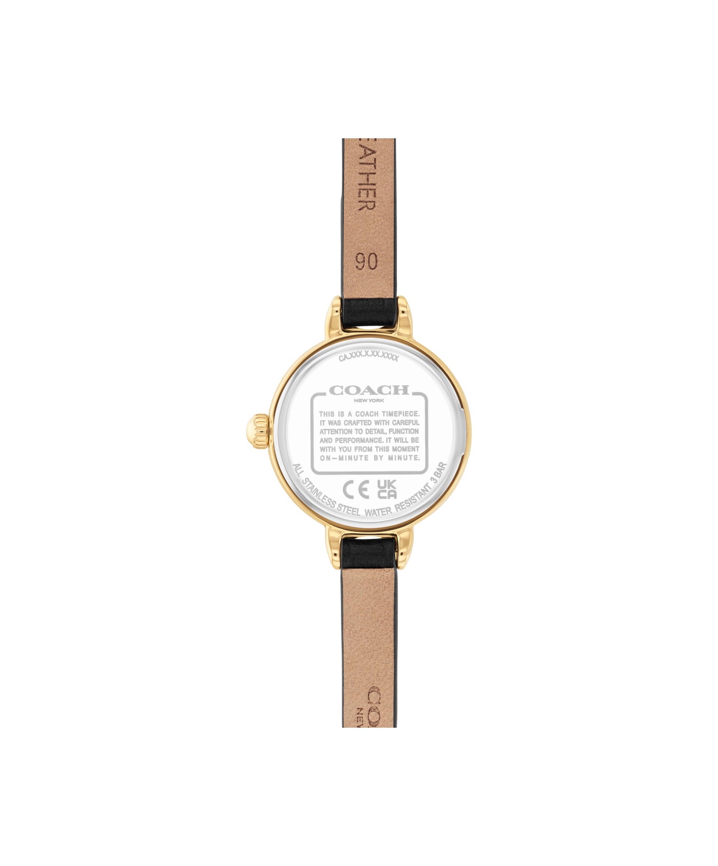 Coach 14504654 Women's Black Leather Strap Quartz Watch