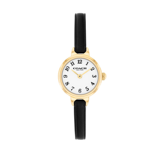 Coach 14504654 Women's Black Leather Strap Quartz Watch