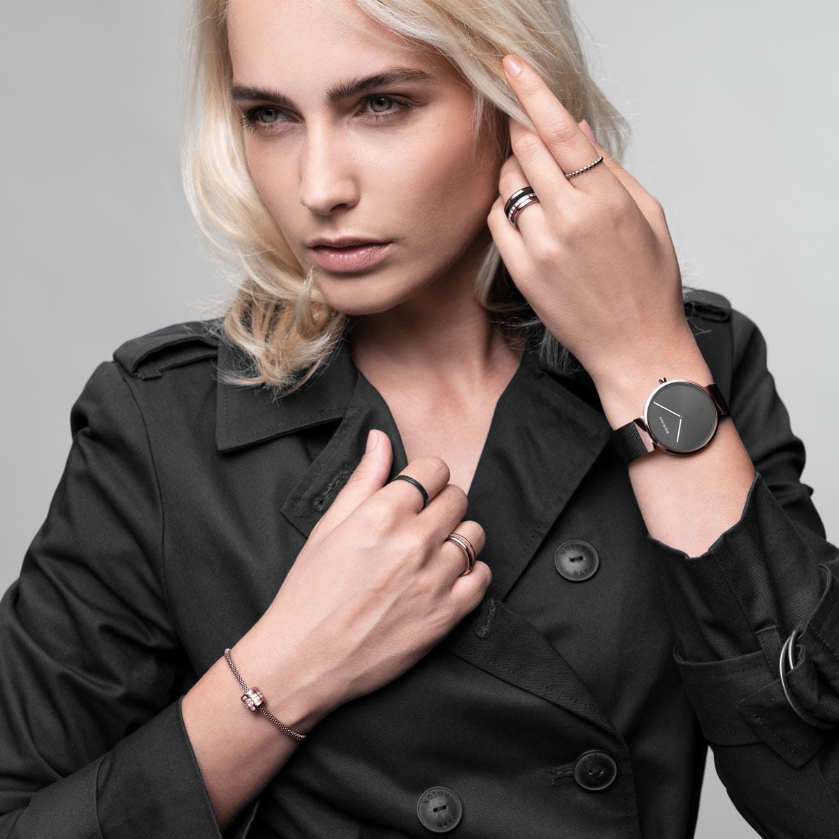 Bering 14539-166 Unisex Black Steel Mesh Watch