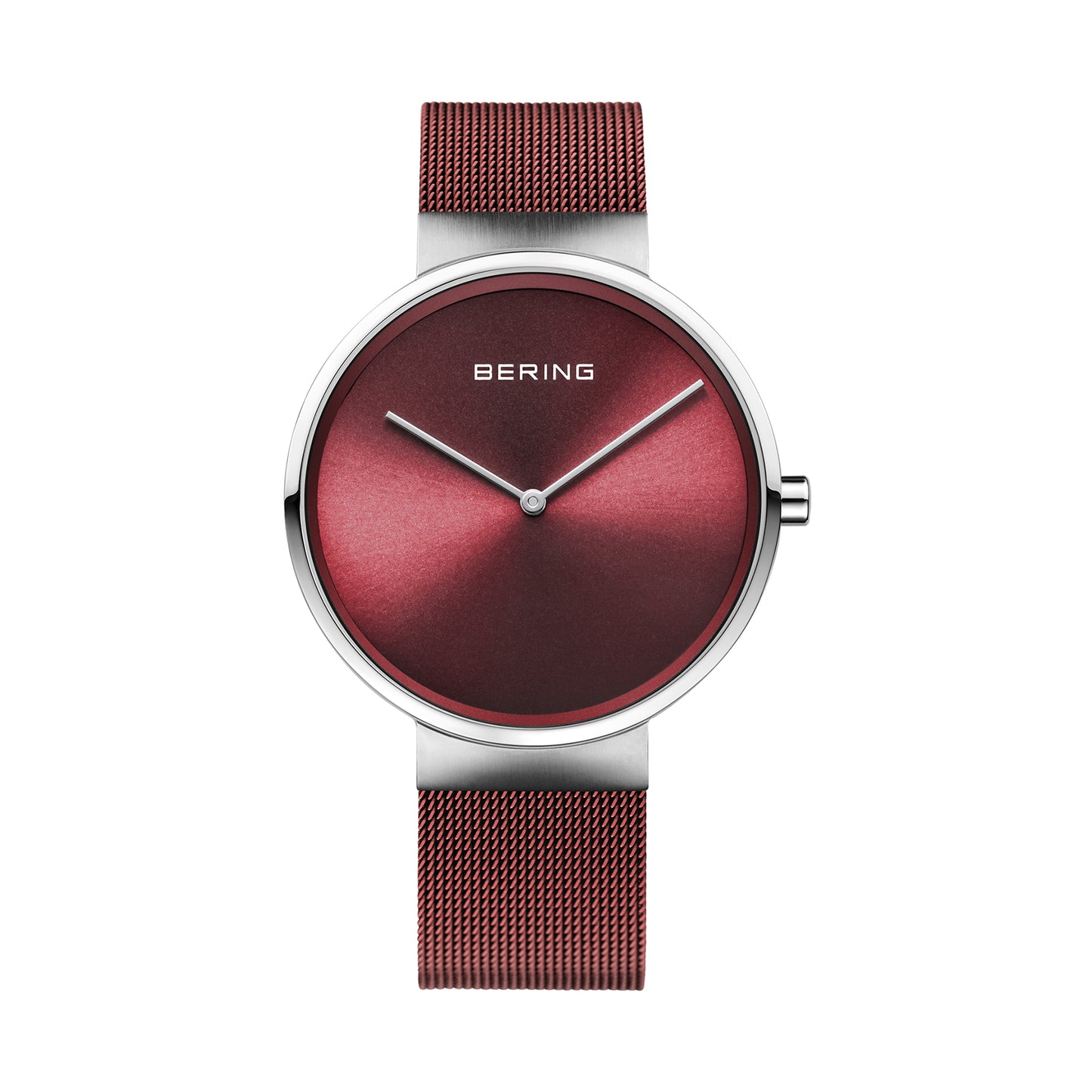 Bering 14539-303 Women's Red Steel Mesh Watch