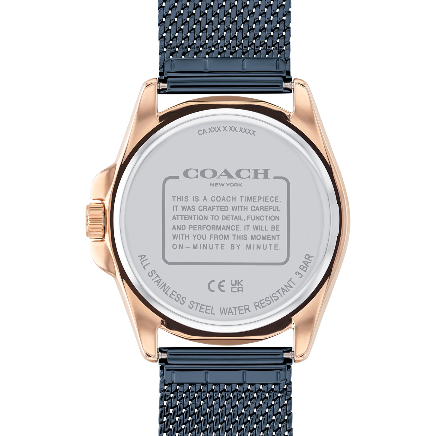 Coach 14602620 Men's Blue Steel Mesh Bracelet and Blue Dial Quartz Basic Calendar Watch