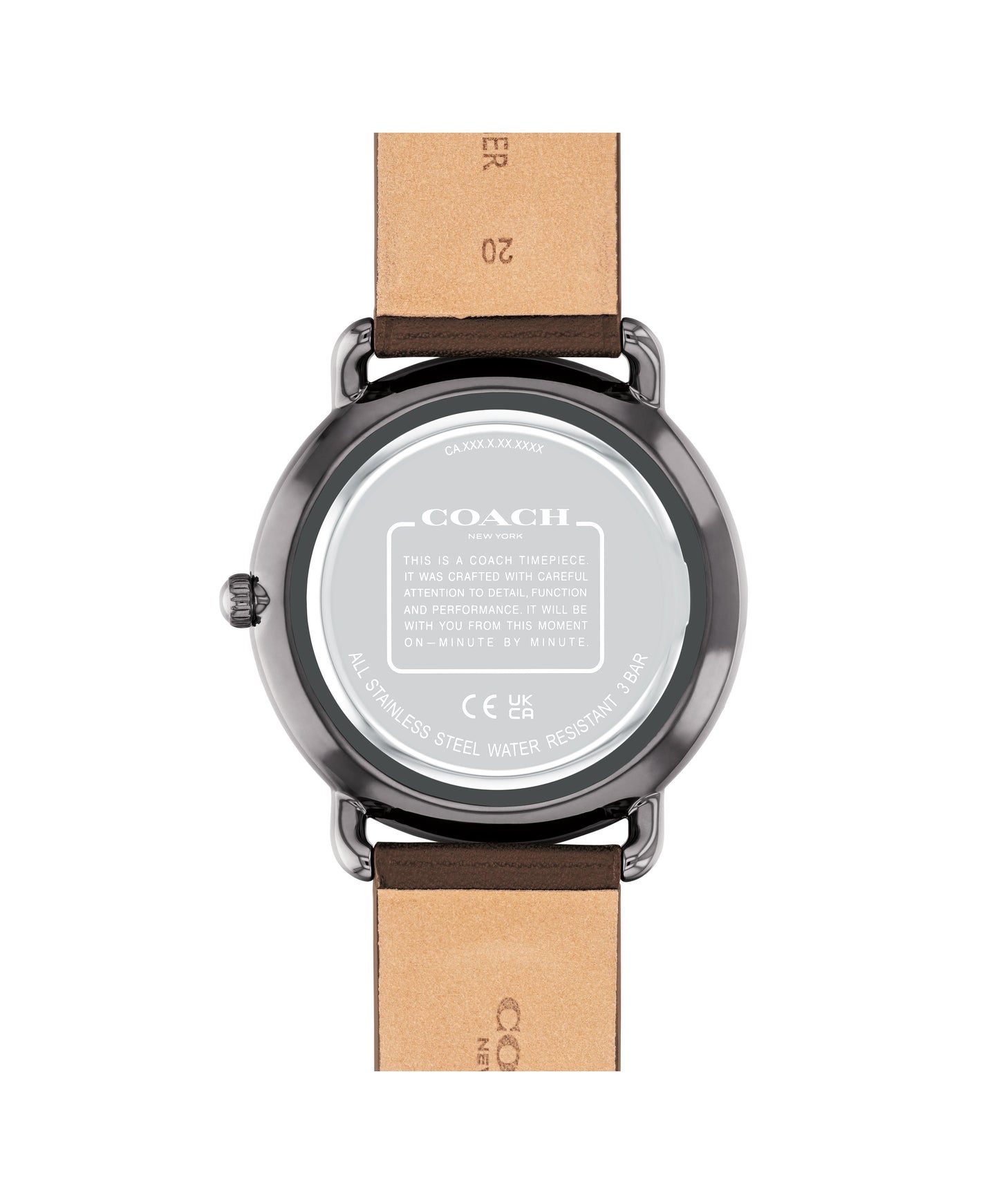 Coach 14602647 Men's Calfskin Leather Strap Watch