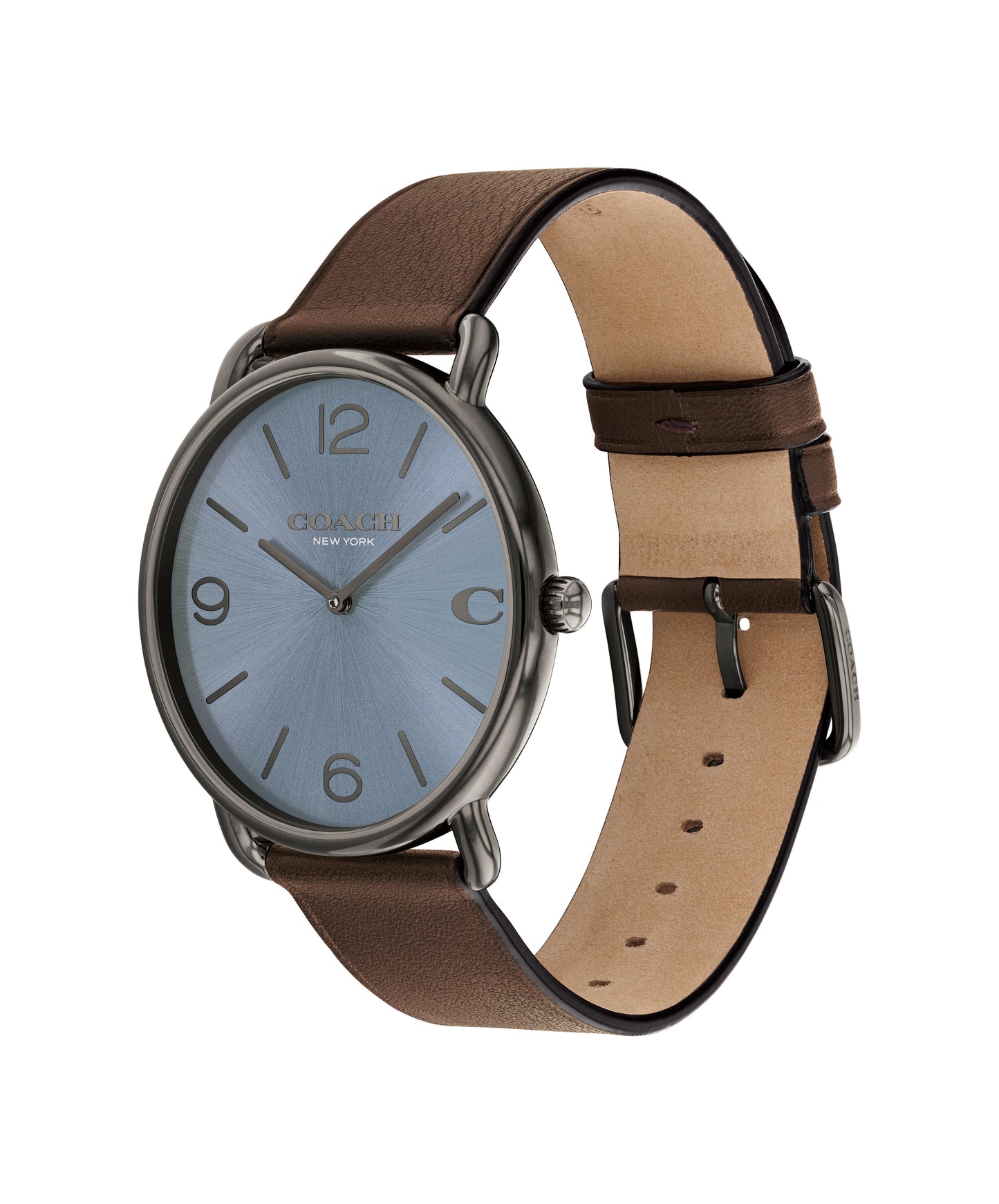 Coach 14602647 Men's Calfskin Leather Strap Watch