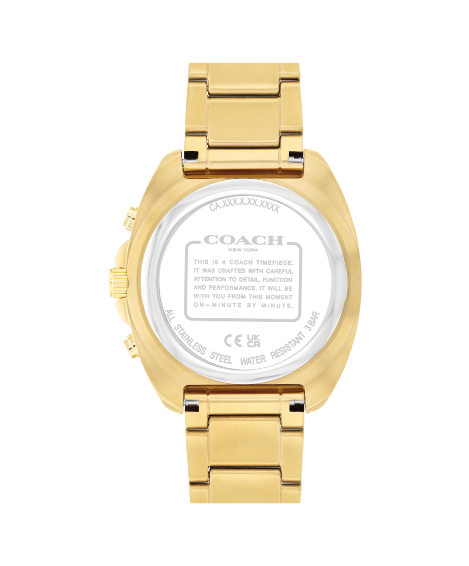Coach 14602738 Gold Steel Green Dial Chronograph Men's Watch