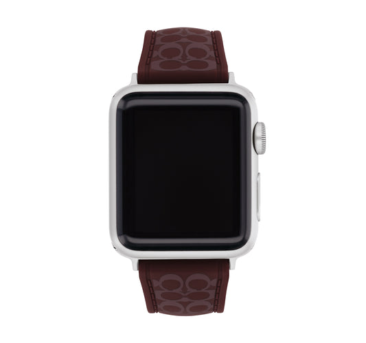 Coach 14700320 Unisex Burgundy Silicone Apple Watch Strap