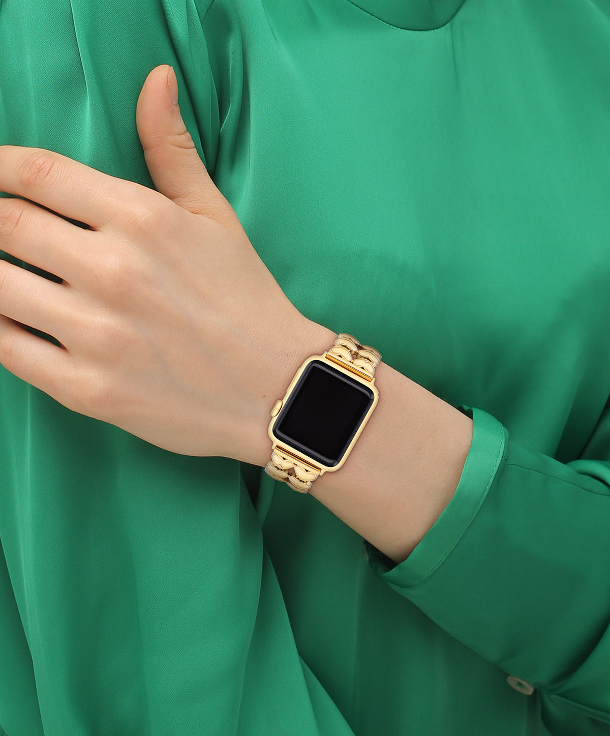 Coach 14700336 Women's Heart link Gold Tone Steel Apple Watch Strap