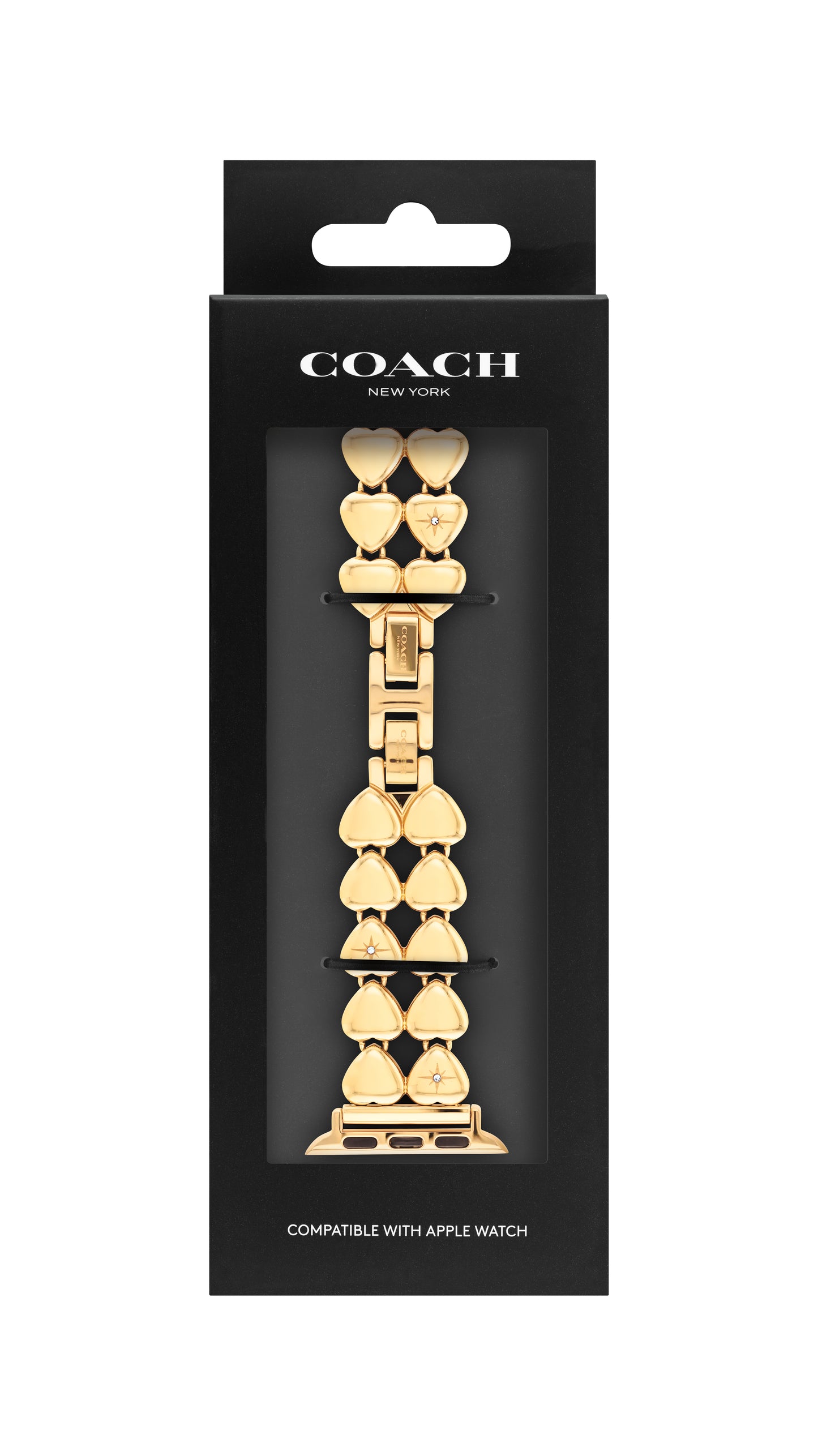 Coach 14700336 Women's Heart link Gold Tone Steel Apple Watch Strap