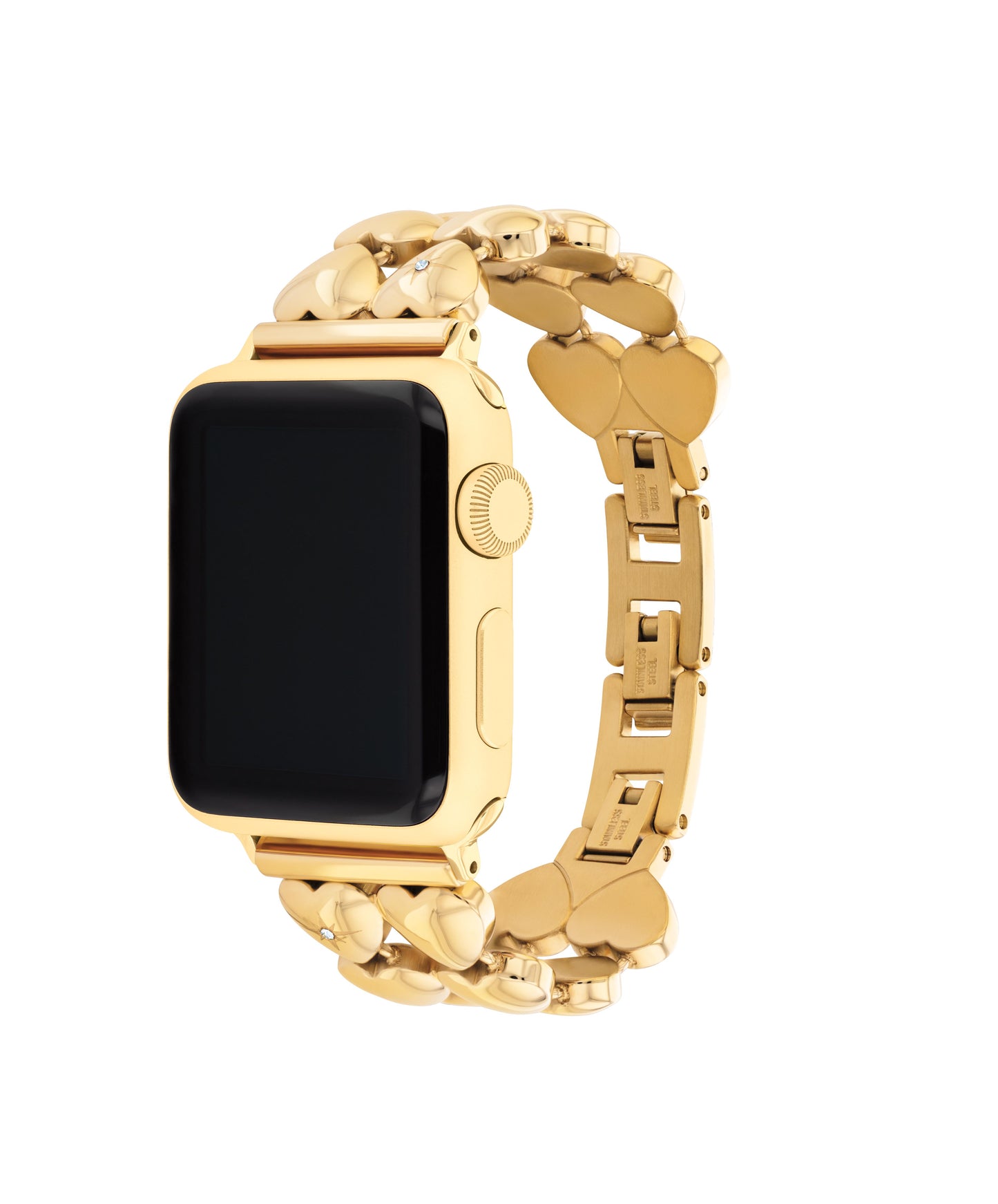 Coach 14700336 Women's Heart link Gold Tone Steel Apple Watch Strap
