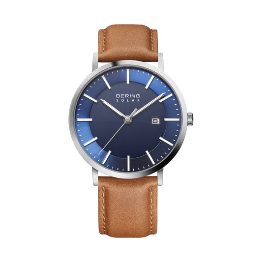 Bering 15439-507 Men's Calfskin Leather Solar Watch