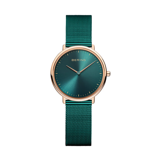 Bering 15729-868 Women's Green Steel Mesh Watch