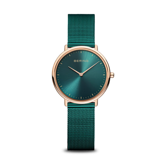 Bering 15729-868 Women's Green Steel Mesh Watch (Outlet)
