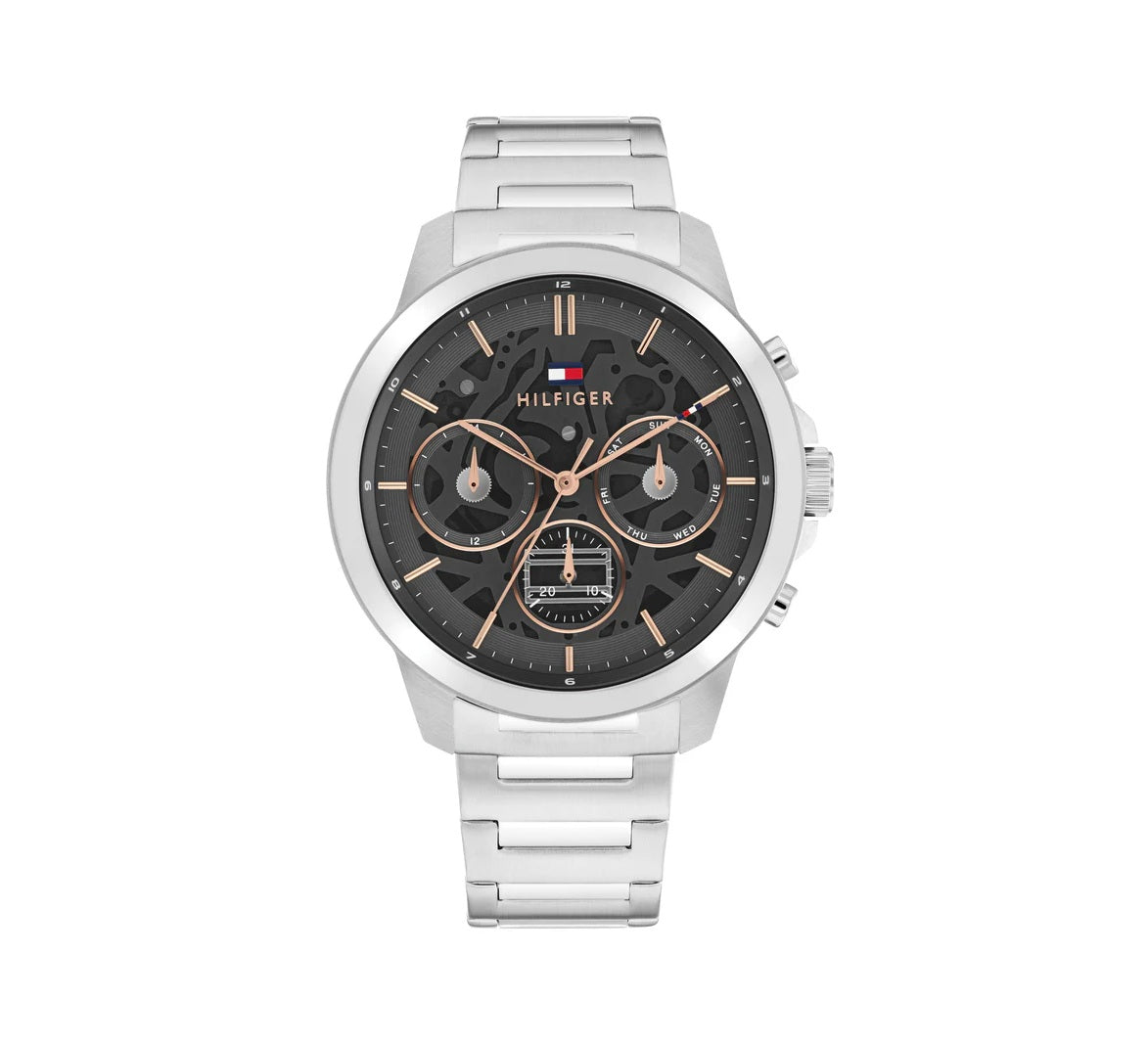 Tommy Hilfiger 1710683 Men's Stainless Steel and Dark Grey Dial Watch