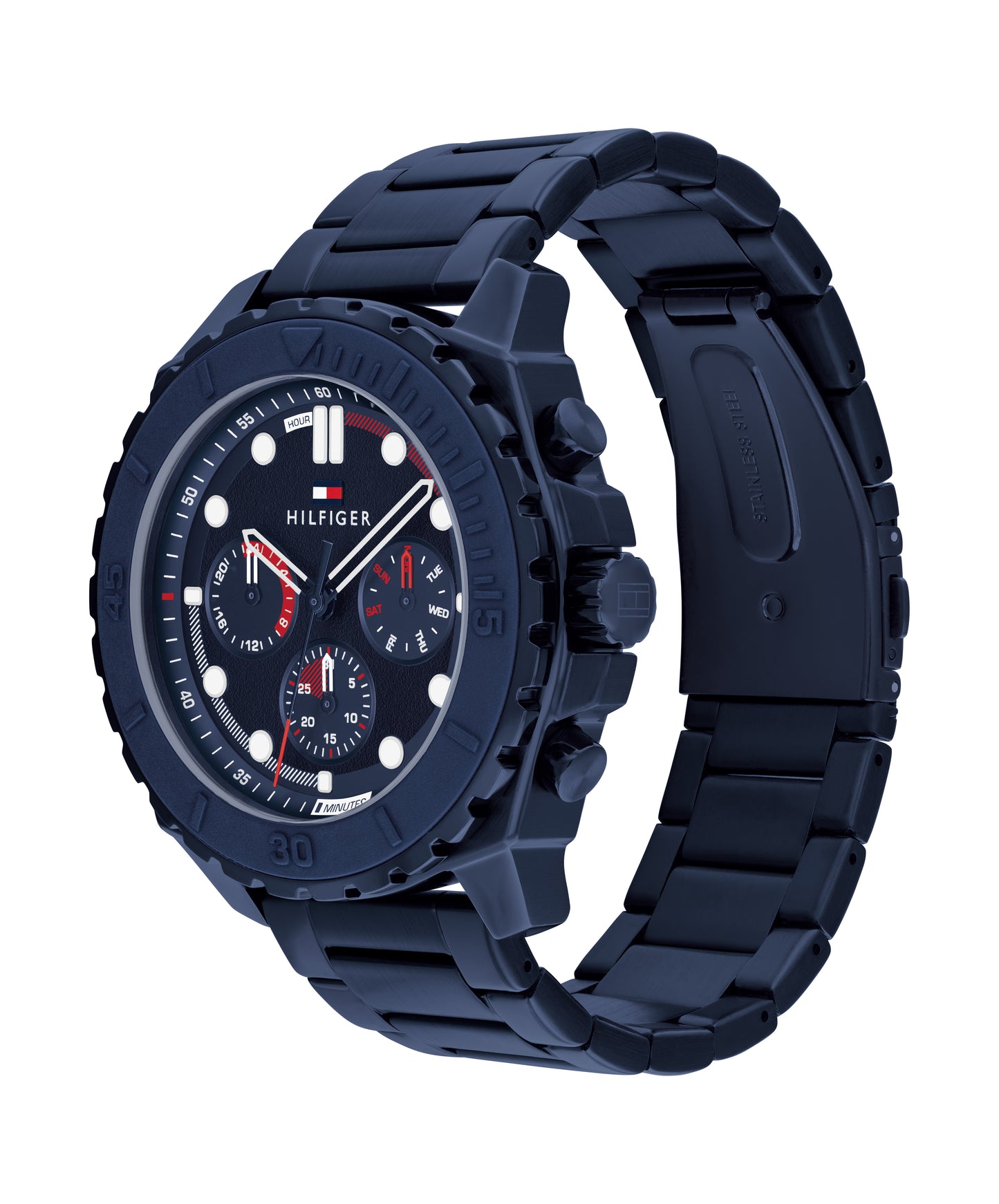 Tommy Hilfiger 1710691 Men's Ionic Plated Blue Steel & Navy Silicone Watch