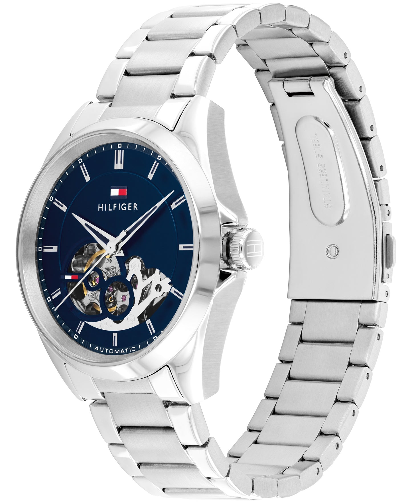 Tommy Hilfiger 1710716 Men's Automatic Stainless Steel Blue Dial Watch