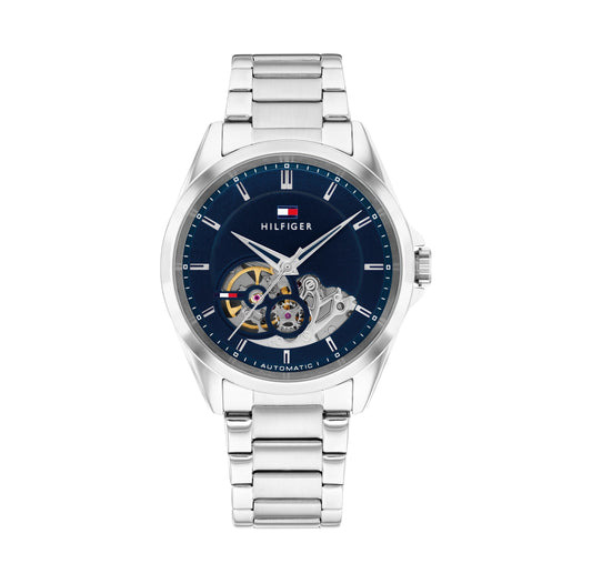 Tommy Hilfiger 1710716 Men's Automatic Stainless Steel Blue Dial Watch