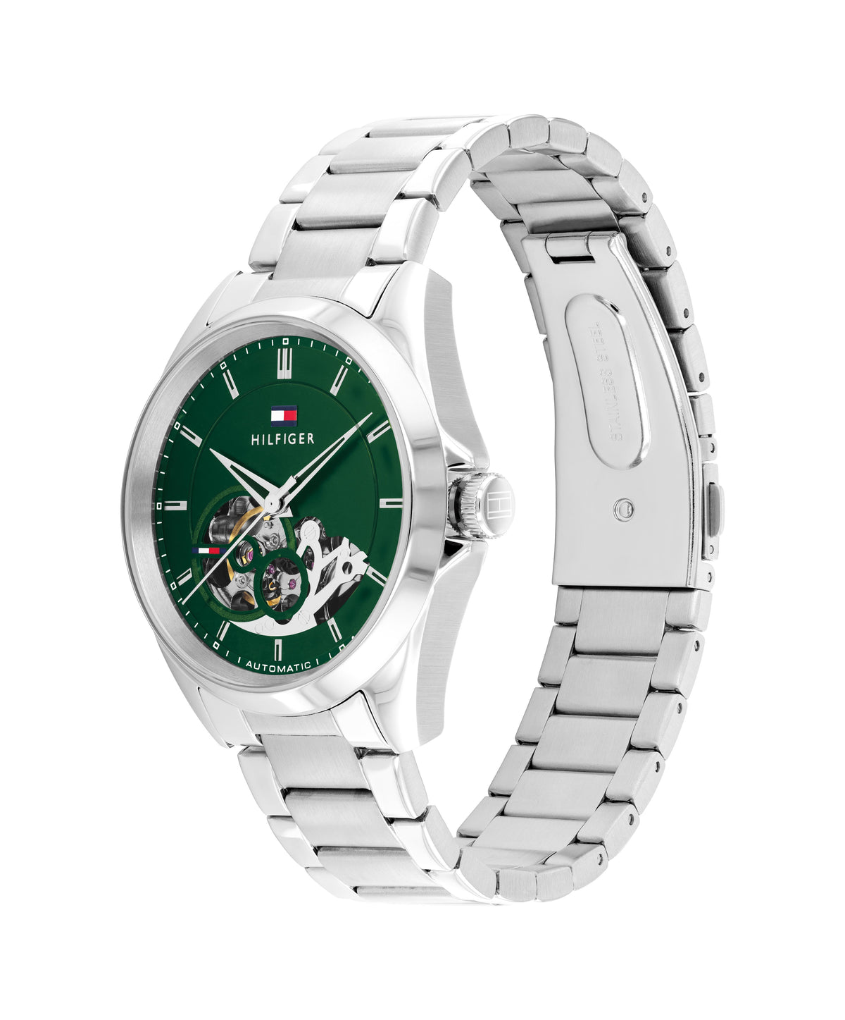 Tommy Hilfiger 1710717 Men's Automatic Stainless Steel Green Dial Watch