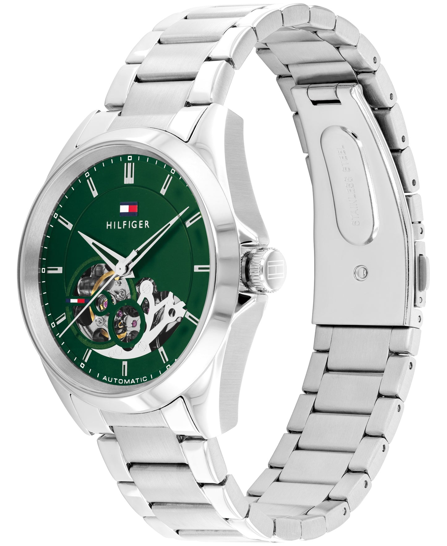 Tommy Hilfiger 1710717 Men's Automatic Stainless Steel Green Dial Watch