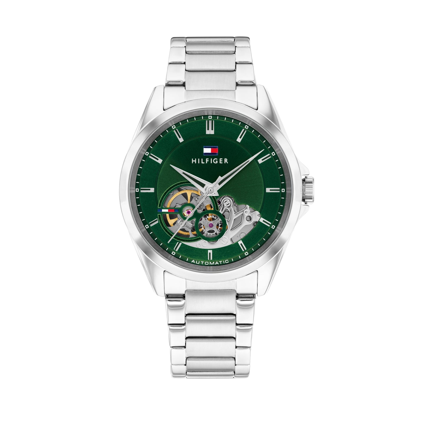 Tommy Hilfiger 1710717 Men's Automatic Stainless Steel Green Dial Watch