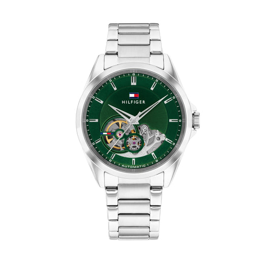 Tommy Hilfiger 1710717 Men's Automatic Stainless Steel Green Dial Watch