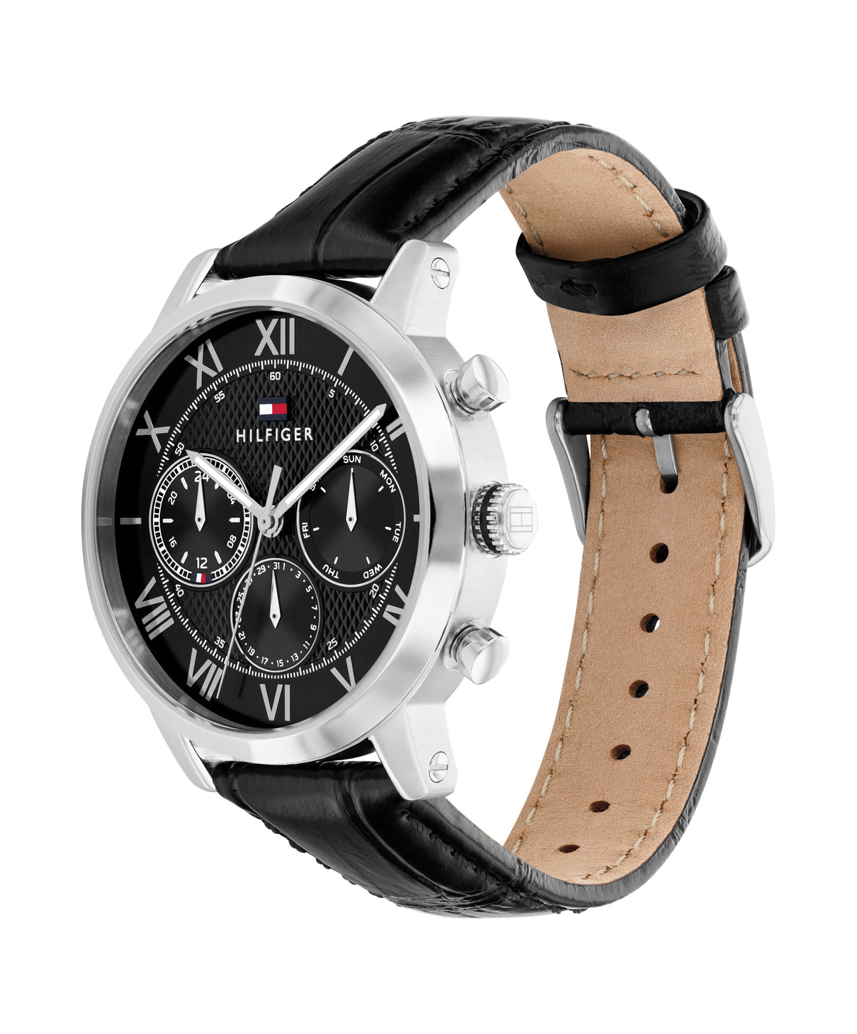 Tommy Hilfiger 1710725 Men's Black Leather Quartz Watch