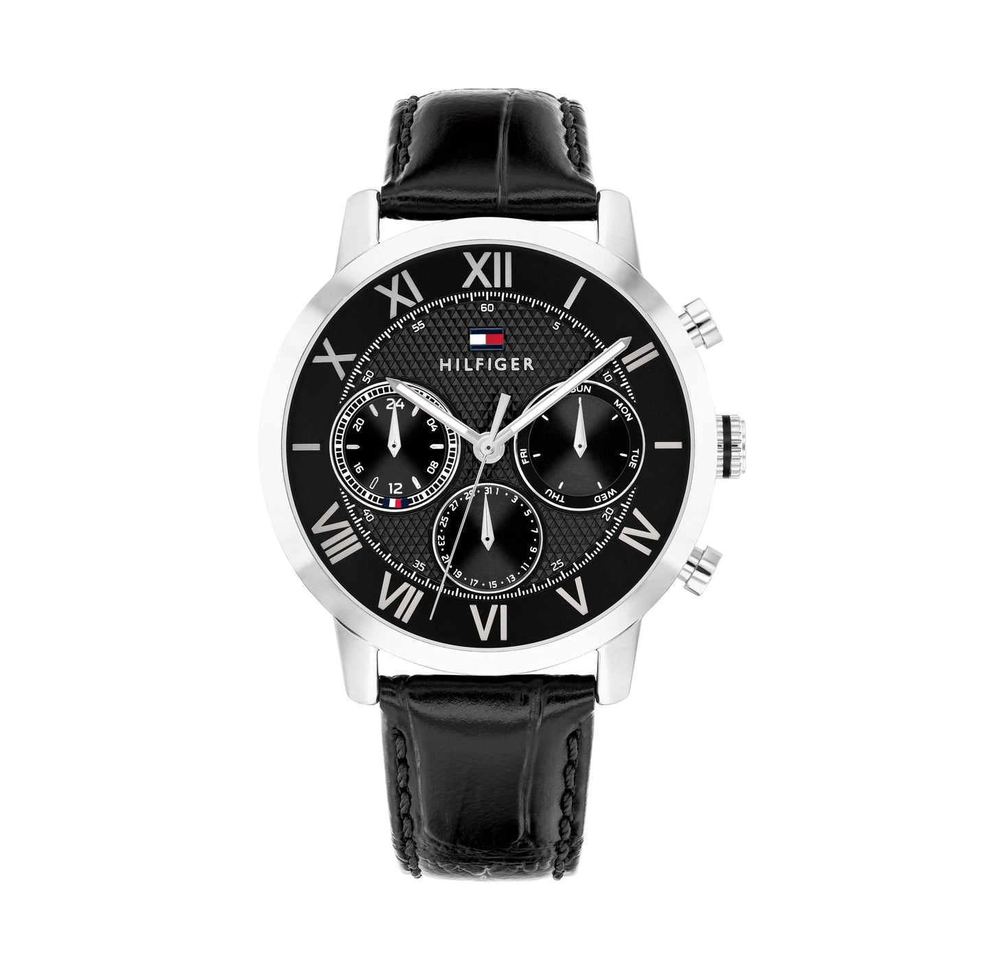 Tommy Hilfiger 1710725 Men's Black Leather Quartz Watch