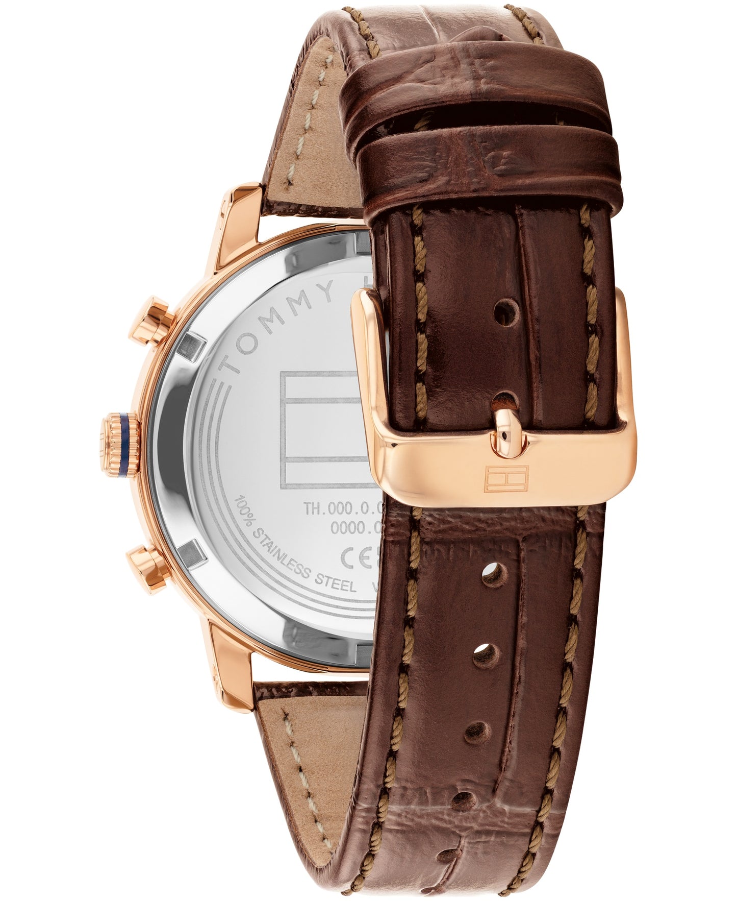 Tommy Hilfiger 1710727 Men's Dark Brown Leather & Navy Dial Watch